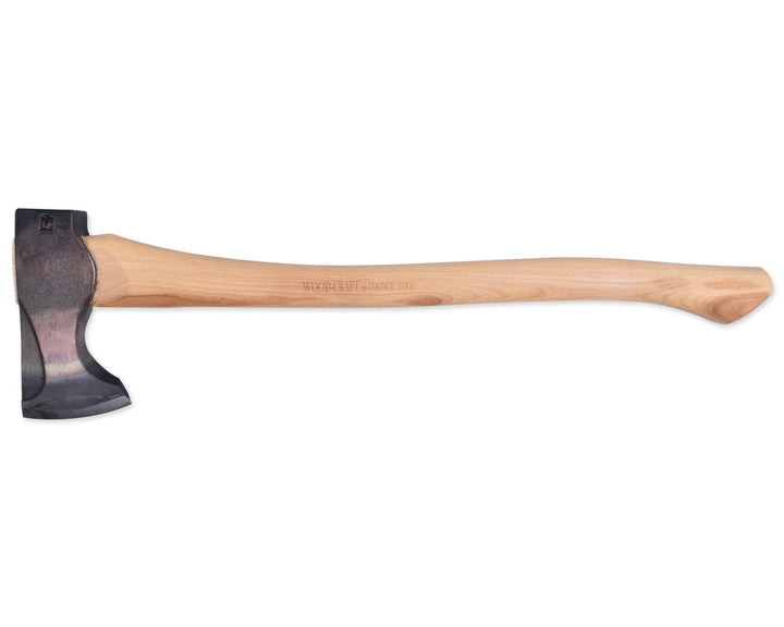 Agency 6 2lb Wood-Craft Pack Axe, 24″ Curved Handle with Leather Mask