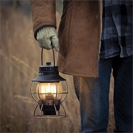 Barebones Living Railroad Lantern LED Rechargeable Vintage Lantern