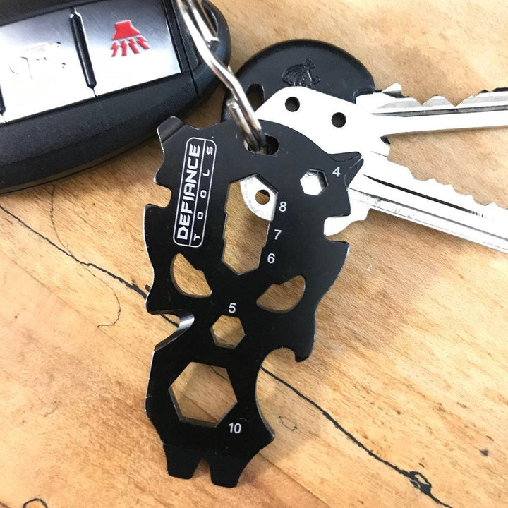 Defiance Tools Skull Keychain EDC Tool - 8 in 1