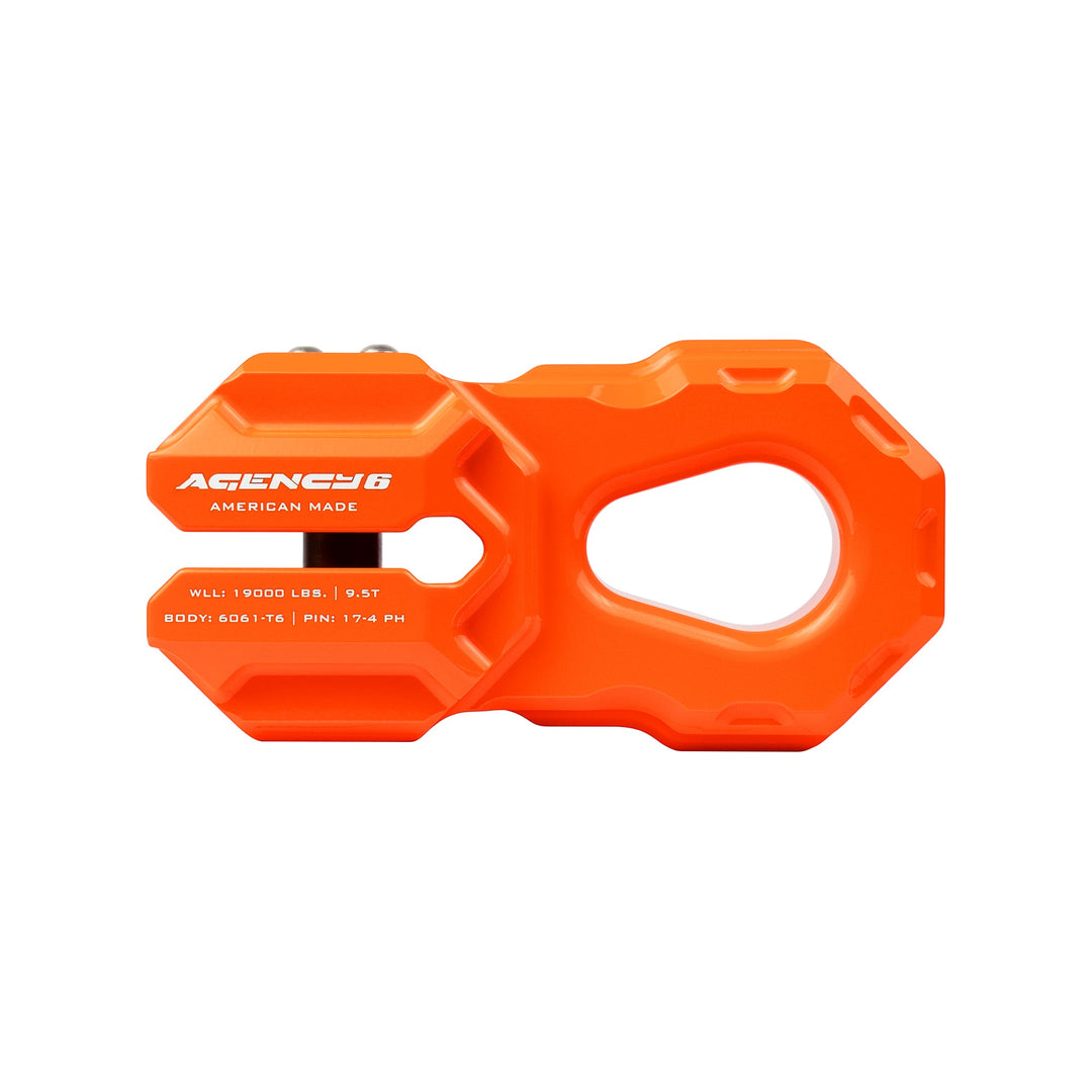 Agency 6 Billet Winch Shackle - Orange