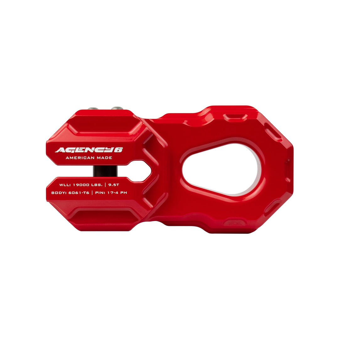 Agency 6 Billet Winch Shackle - Red