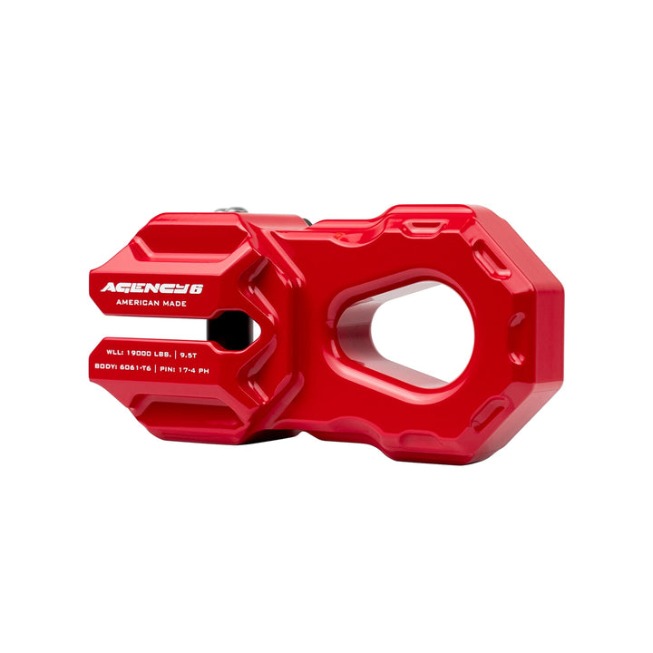 Agency 6 Billet Winch Shackle - Red