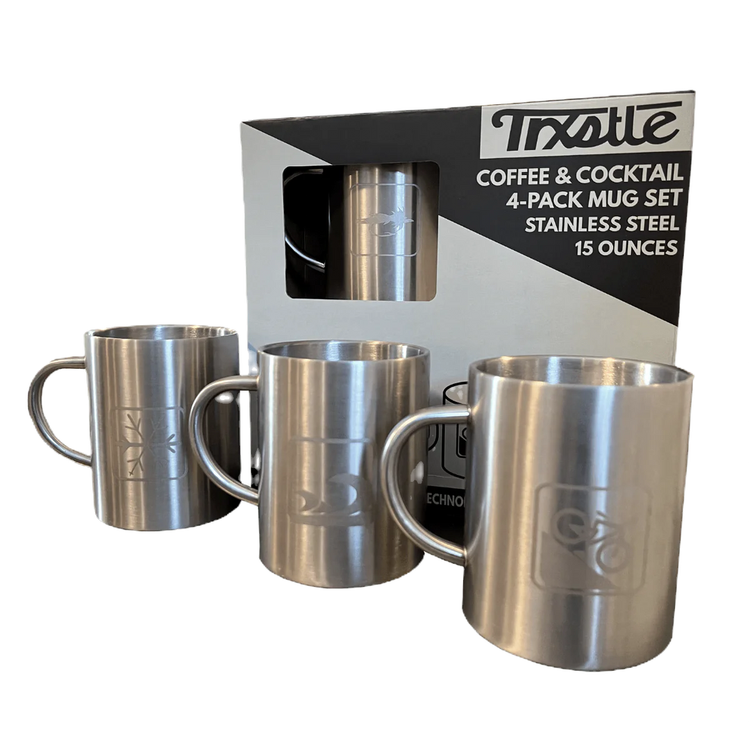 Trxstle Coffee & Cocktail 4-Pack Stainless Steel Mug Set